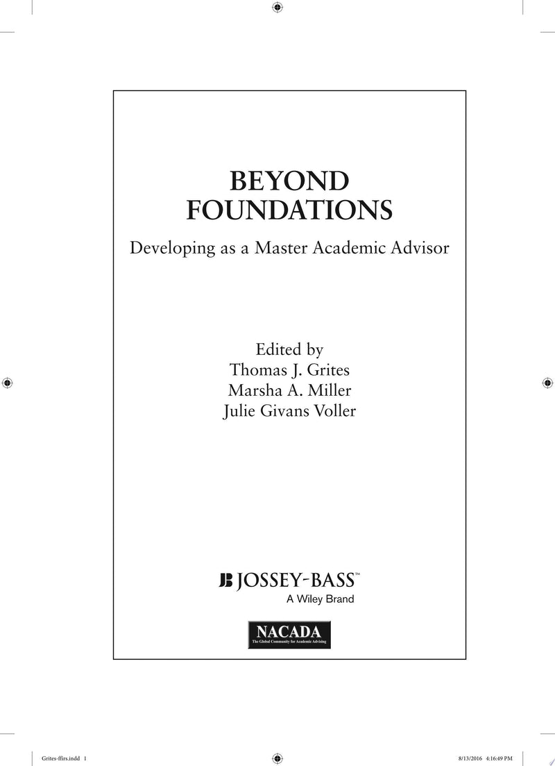Beyond Foundations Developing as a Master Academic Advisor
