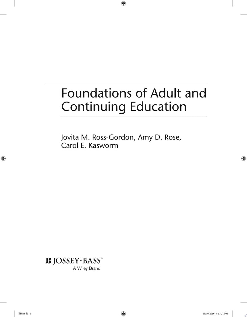 Foundations of Adult and Continuing Education