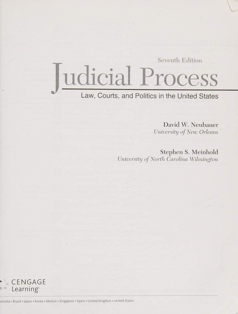 Judicial Process: Law, Courts, and Politics in the United States