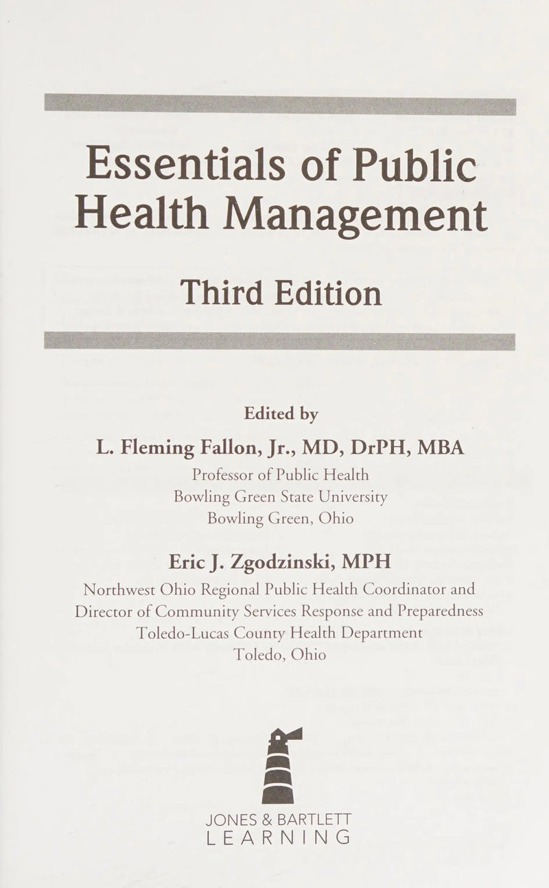 Essentials of Public Health Management by L. Fleming Fallon (Jr.)