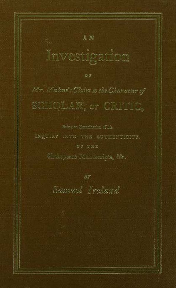 Investigation into Mr. Malone's Claim to Charter of Scholar: Volume 24