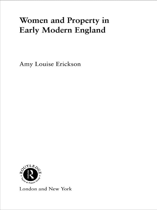 Women and Property: In Early Modern England