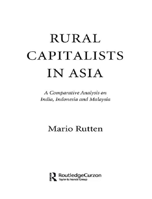 Rural Capitalists in Asia: A Comparative Analysis on India, Indonesia and Malaysia