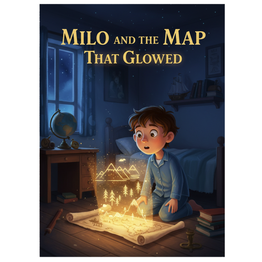 Milo and the Map That Glowed – A Magical Bedtime Adventure Story for Curious Young Minds